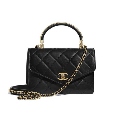 chanel small purse black|chanel small bag with handle.